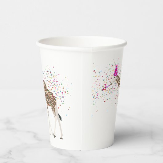 Giraffe Partying Safari Tiere mit einem Party Pappbecher (Rechts)