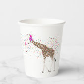 Giraffe Partying Safari Tiere mit einem Party Pappbecher (Vorderseite)