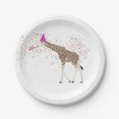 Giraffe Partying Safari Tiere mit einem Party Pappteller (Vorderseite)