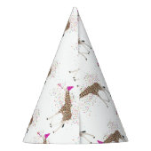 Giraffe Partying Safari Tiere mit einem Party Partyhütchen (Rückseite)