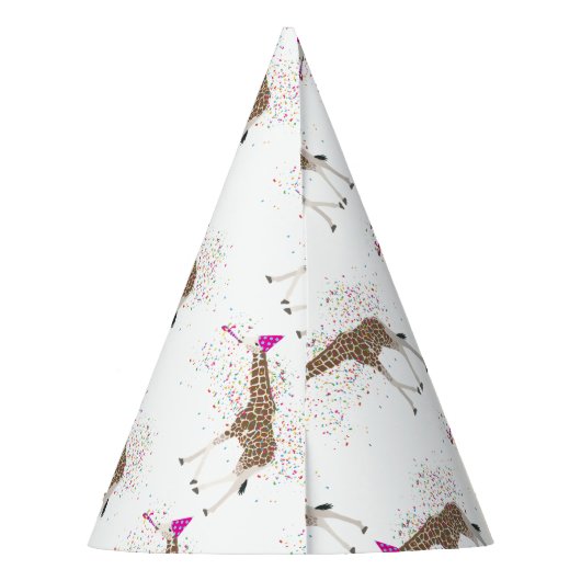 Giraffe Partying Safari Tiere mit einem Party Partyhütchen (Rückseite)