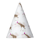 Giraffe Partying Safari Tiere mit einem Party Partyhütchen (Vorderseite)