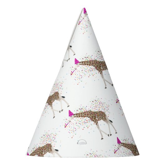 Giraffe Partying Safari Tiere mit einem Party Partyhütchen (Links)