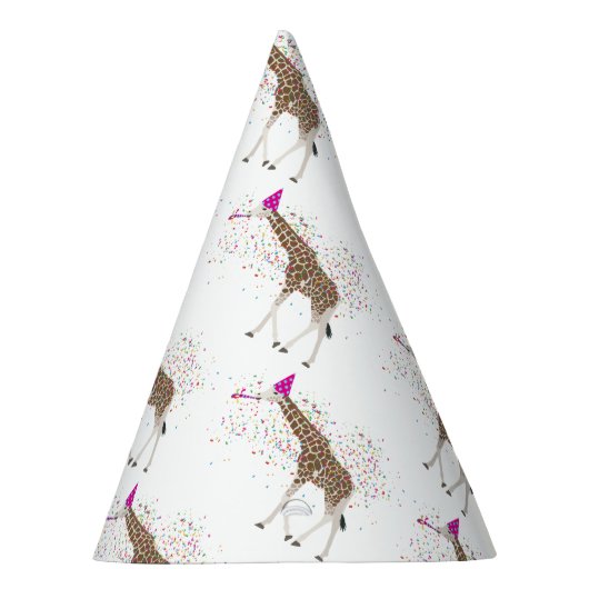 Giraffe Partying Safari Tiere mit einem Party Partyhütchen (Rechts)