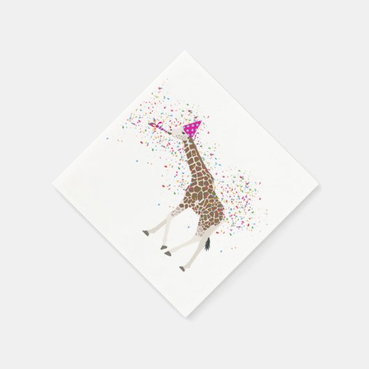 Giraffe Partying Safari Tiere mit einem Party Serviette (Ecke)