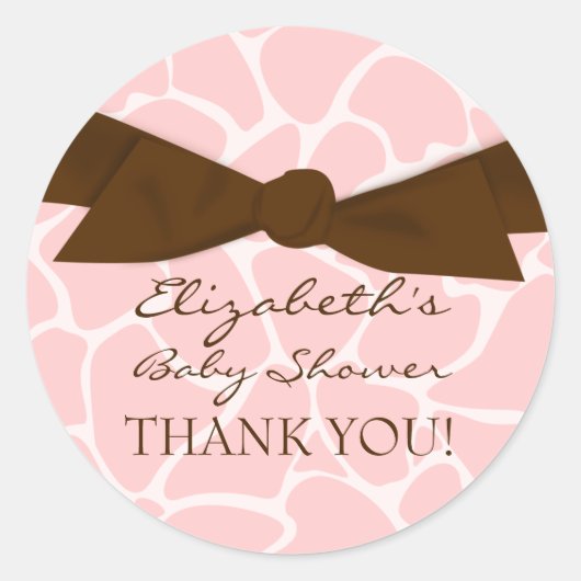 Giraffe Pattern Baby Shower Stickers (Vorderseite)