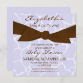 Giraffe Pattern Babydusche Einladung mit Braunschw (Vorne/Hinten)