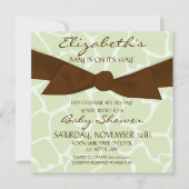 Giraffe Pattern Babydusche Einladung mit Braunschw (Vorderseite)