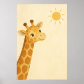 Giraffe Peek Wasserfarbe Whimsical Kunstposter Poster (Vorne)