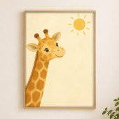 Giraffe Peek Wasserfarbe Whimsical Kunstposter Poster