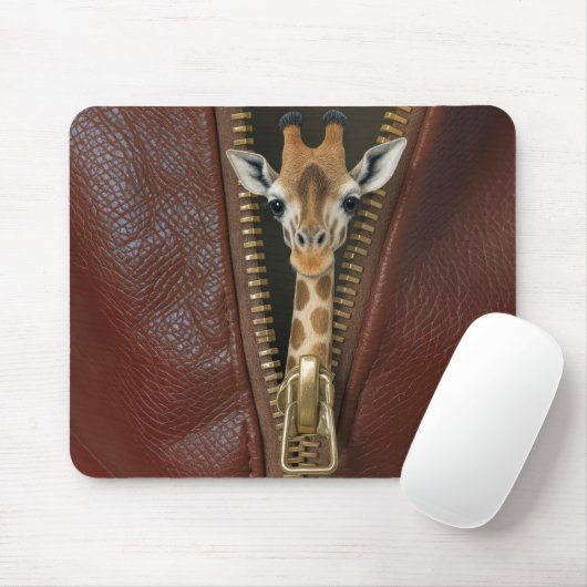 Giraffe Peeking von einem Zipper Mousepad (Mit Mouse)