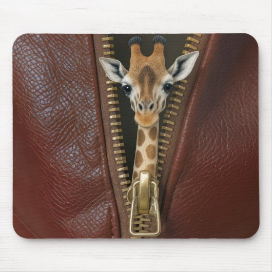 Giraffe Peeking von einem Zipper Mousepad (Vorne)