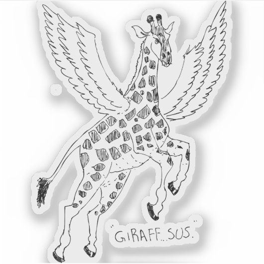 Giraffe + pegasus = Giraffsus Aufkleber (Vorderseite)