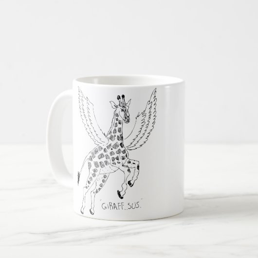 Giraffe + pegasus = Giraffsus Kaffeetasse (Vorderseite Links)