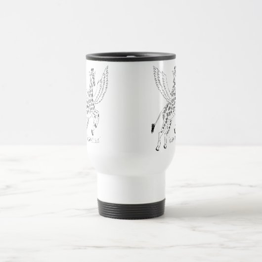 Giraffe + pegasus = Giraffsus Reisebecher (Mittel)