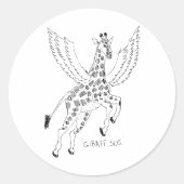 Giraffe + pegasus = Giraffsus Runder Aufkleber (Vorderseite)