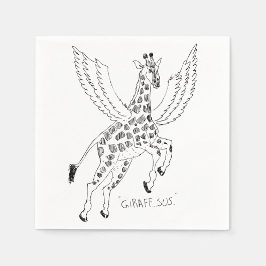 Giraffe + pegasus = Giraffsus Serviette (Vorderseite)