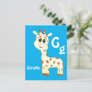 Giraffe personalisieren ABC: Buchstabe G - Fügen S Postkarte