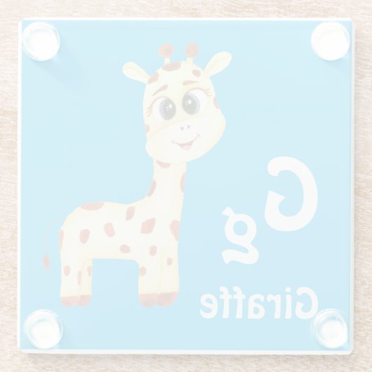Giraffe personalisieren ABC: Buchstabe G - Ihren N Glasuntersetzer (Rückseite)
