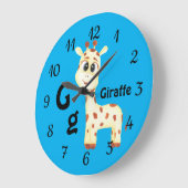 Giraffe personalisieren ABC: Buchstabe G - Ihren N Große Wanduhr (Winkel)