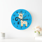 Giraffe personalisieren ABC: Buchstabe G - Ihren N Große Wanduhr (Zuhause)