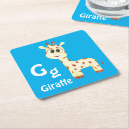 Giraffe personalisieren ABC: Buchstabe G - Ihren N Rechteckiger Pappuntersetzer