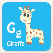 Giraffe personalisieren ABC: Buchstabe G - Ihren N Rechteckiger Pappuntersetzer (Vorderseite)