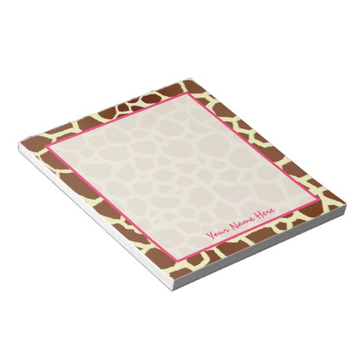 Giraffe Personalisiert Notepad Notizblock (angewinkelt)
