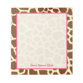 Giraffe Personalisiert Notepad Notizblock (Vorderseite)