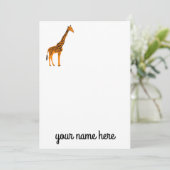 Giraffe Personalisiert Stationery Notecards Dankeskarte (Stehend Vorderseite)