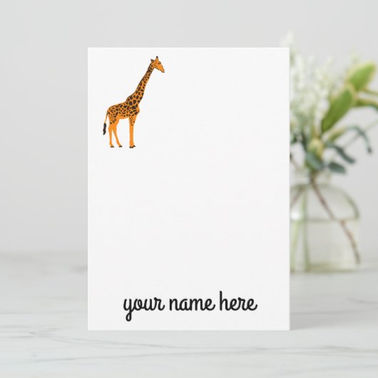Giraffe Personalisiert Stationery Notecards Dankeskarte (Stehend Vorderseite)