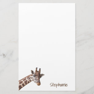 Giraffe Personalisierte Bezeichnung Briefpapier