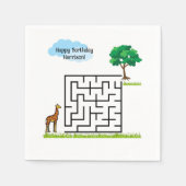 Giraffe personalisierte Geburtstagsrätselchen Serviette (Vorderseite)
