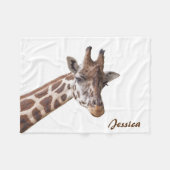 Giraffe Personalisierter Name des Tieres Fleecedecke (Vorderseite (Horizontal))