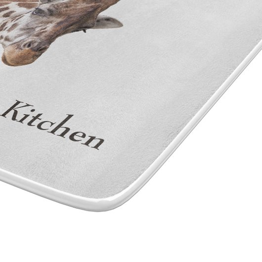 Giraffe Personalisierter Name des Tieres Schneidebrett (Ecke)