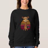 Giraffe Photographer Sunset Sweatshirt (Vorderseite)