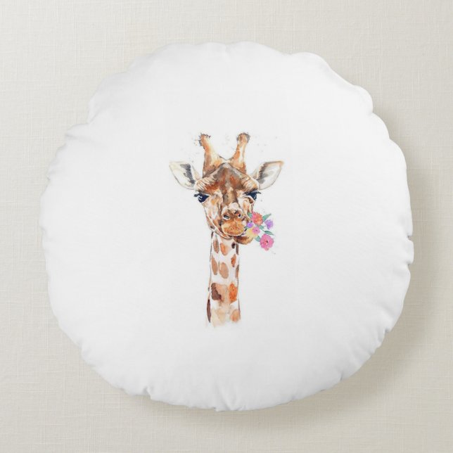 GIRAFFE PILLOW RUNDES KISSEN (Vorderseite)