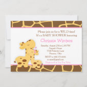 Giraffe Pink Girl Baby Party Dusche Einladung (Vorderseite)