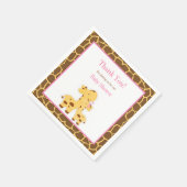 Giraffe Pink Girl Babyduschpapier Serviette (Ecke)
