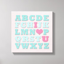 Giraffe Pink Mint Aqua Aquamarine Mauer Leinwand