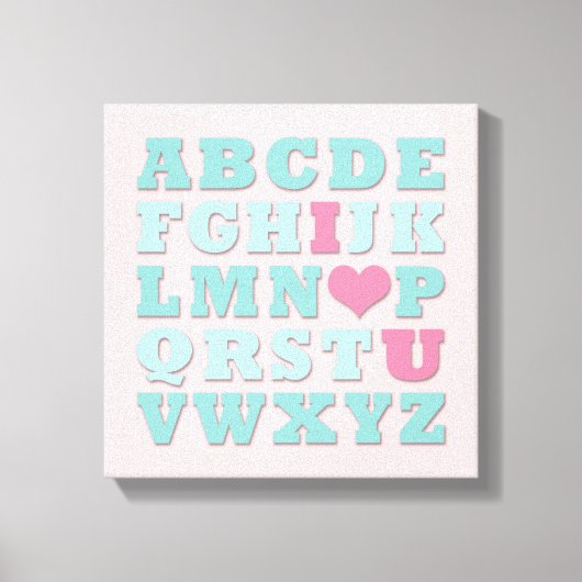 Giraffe Pink Mint Aqua Aquamarine Mauer Leinwand (Vorderseite)