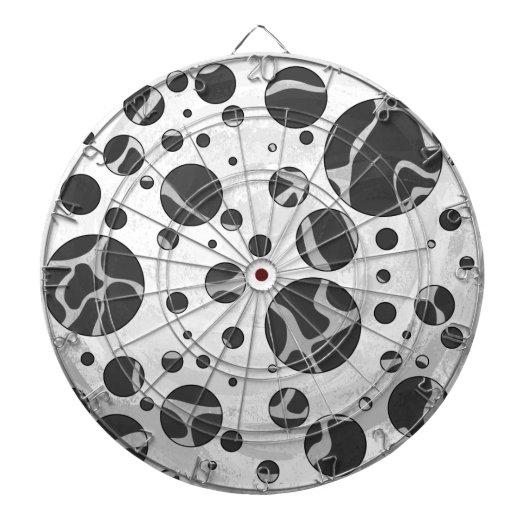 Giraffe Polka Dot Black and Light Gray Print Dartscheibe (vorne)
