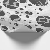 Giraffe Polka Dot Black and Light Gray Print Geschenkpapier (Ecke)