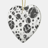 Giraffe Polka Dot Black and Light Gray Print Keramikornament (Links)