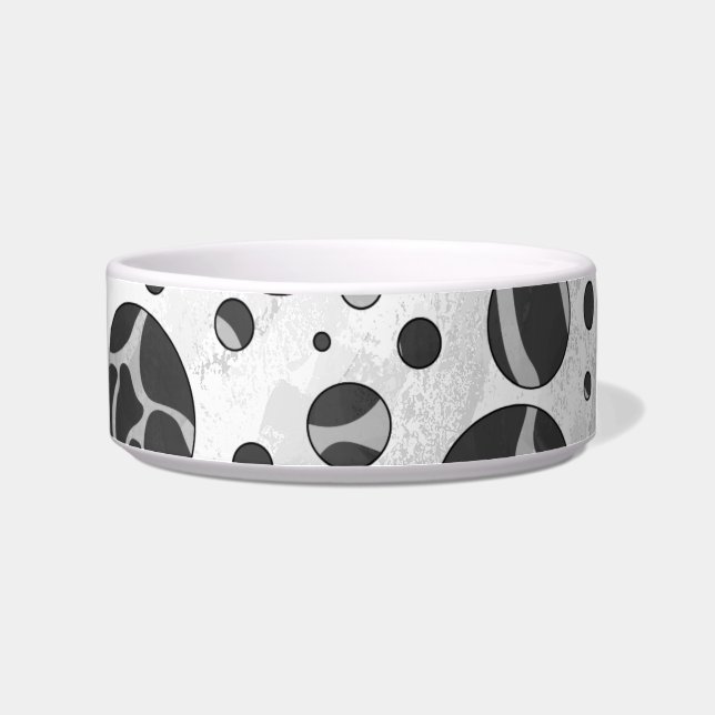 Giraffe Polka Dot Black and Light Gray Print Napf (Rechts)
