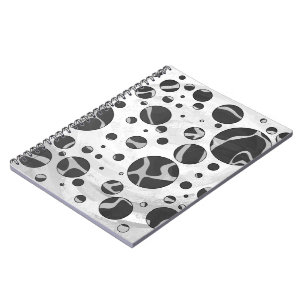 Giraffe Polka Dot Black and Light Gray Print Notizblock