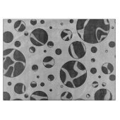 Giraffe Polka Dot Black and Light Gray Print Schneidebrett (Vorderseite)