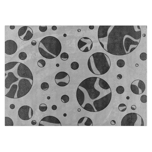 Giraffe Polka Dot Black and Light Gray Print Schneidebrett (Vorderseite)