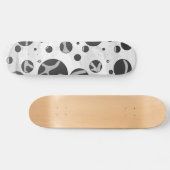 Giraffe Polka Dot Black and Light Gray Print Skateboard (Horizontal)