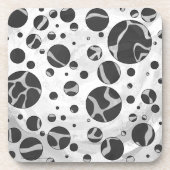Giraffe Polka Dot Black and Light Gray Print Untersetzer (Vorderseite)